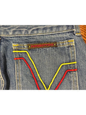 Vintage 70's Plush Bottoms EmbroideredJeans with Talon Zipper, RARE  - Size 13